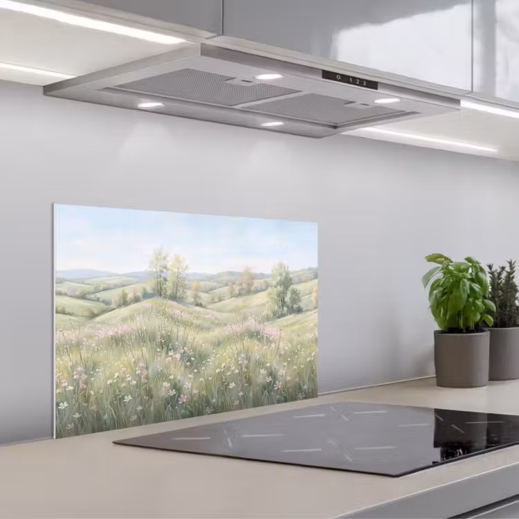 Spatscherm keuken - Bloemen veld - Bloemen - Groen — 5