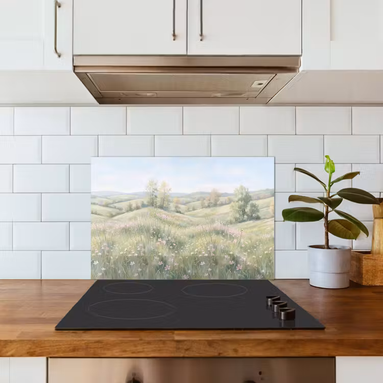 Spatscherm keuken - Bloemen veld - Bloemen - Groen — 6