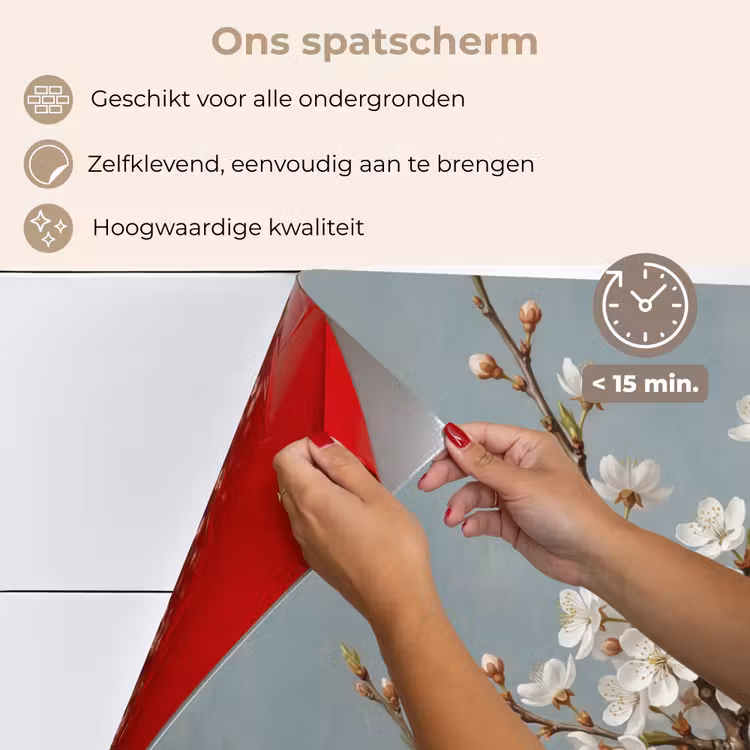 Spatscherm keuken - Botanisch - Stilleven - Blauw — 4