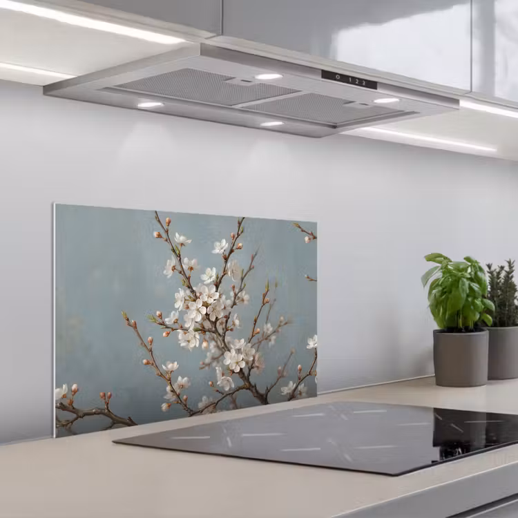 Spatscherm keuken - Botanisch - Stilleven - Blauw — 5