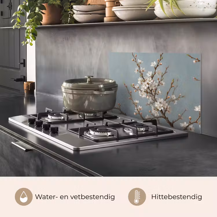 Spatscherm keuken - Botanisch - Stilleven - Blauw — 7