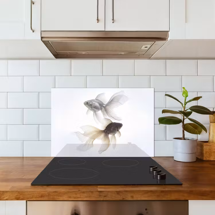Spatscherm keuken - Goudvissen - Modern - Wit — 6