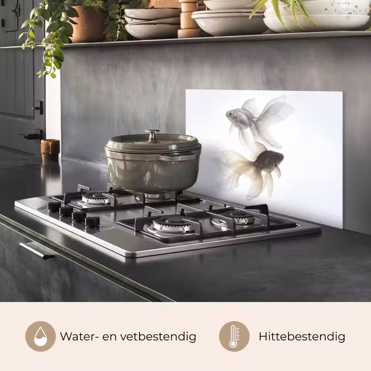 Spatscherm keuken - Goudvissen - Modern - Wit — 7