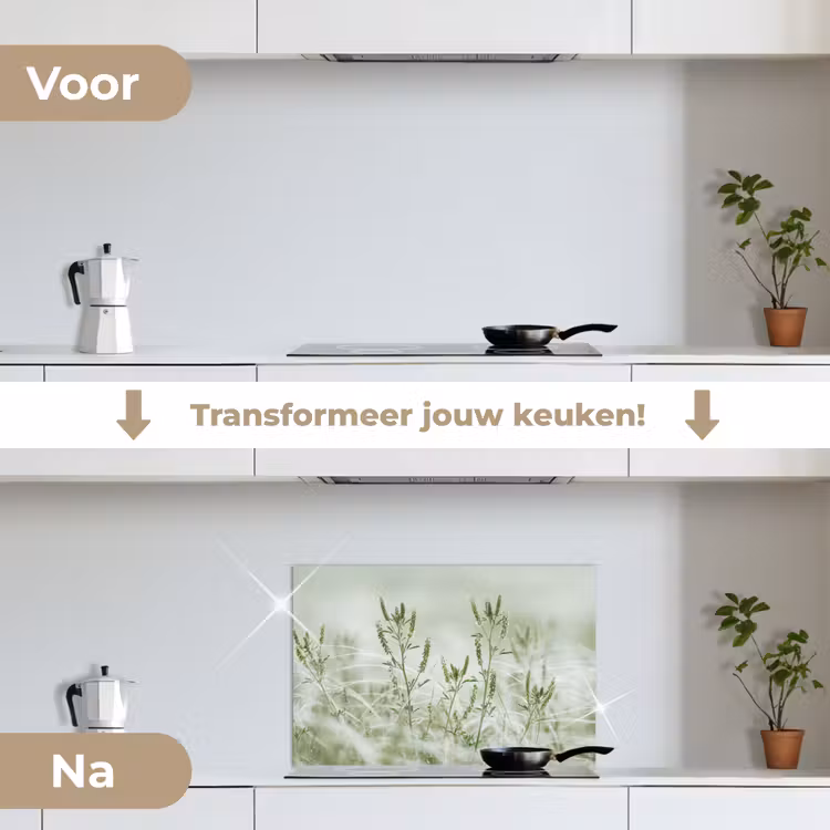 Spatscherm keuken - Grassen - Minimalistisch - Groen — 3