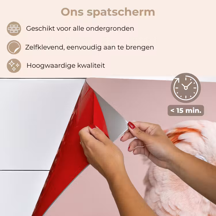 Spatscherm keuken - Kaketoe - Portret - Roze — 4