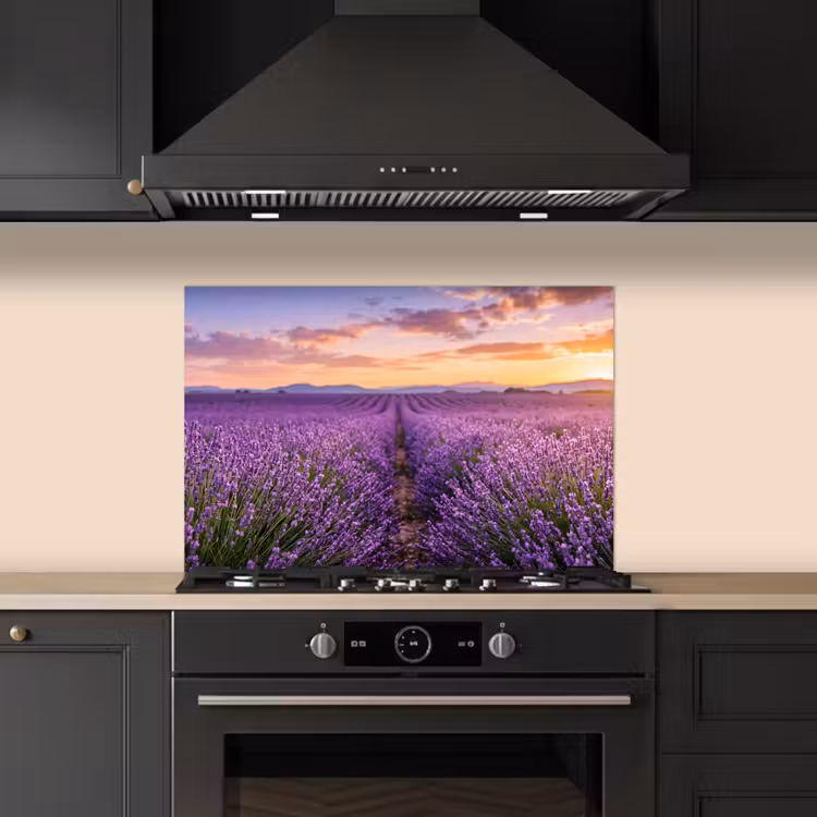 Spatscherm keuken - Lavendel - Veld - Natuur - Paars — 2