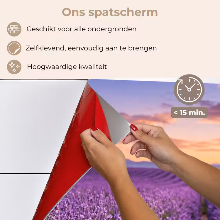 Spatscherm keuken - Lavendel - Veld - Natuur - Paars — 4