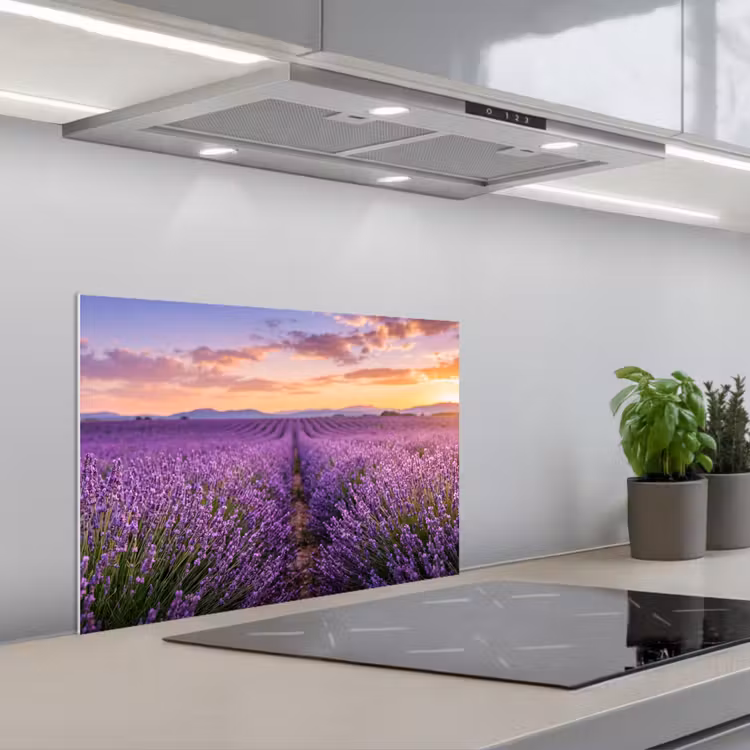 Spatscherm keuken - Lavendel - Veld - Natuur - Paars — 5
