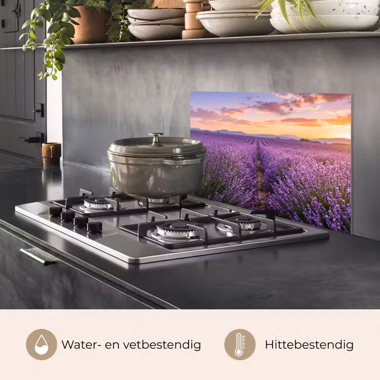 Spatscherm keuken - Lavendel - Veld - Natuur - Paars — 7