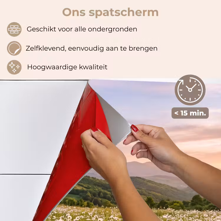 Spatscherm keuken - Madelief - Veld - Heuvels - Groen — 4