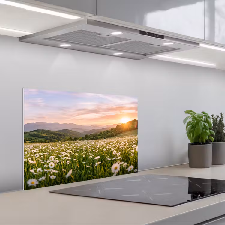 Spatscherm keuken - Madelief - Veld - Heuvels - Groen — 5