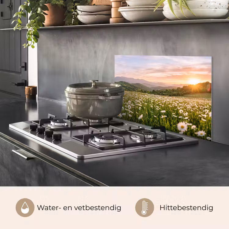 Spatscherm keuken - Madelief - Veld - Heuvels - Groen — 7