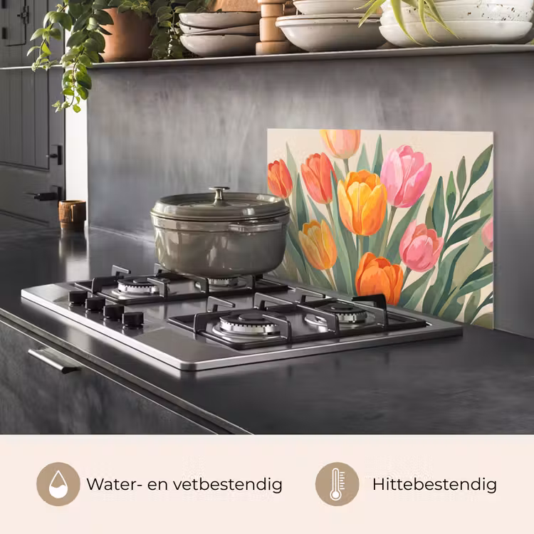 Spatscherm keuken - Tulpen - Abstract - Kleurrijk — 7