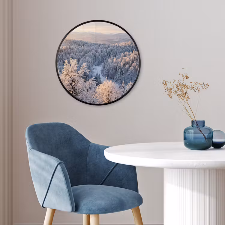 Ronde fotolijst - Bos - Bergen - Goud - Winter - Warm — 4