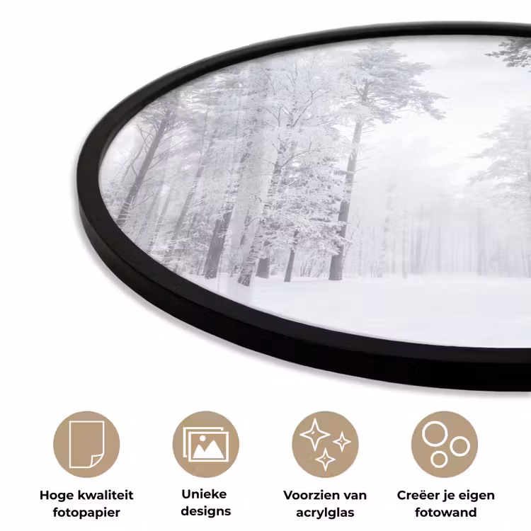 Ronde fotolijst - Bos - Sneeuw - Pad - Winter - Stilte — 2