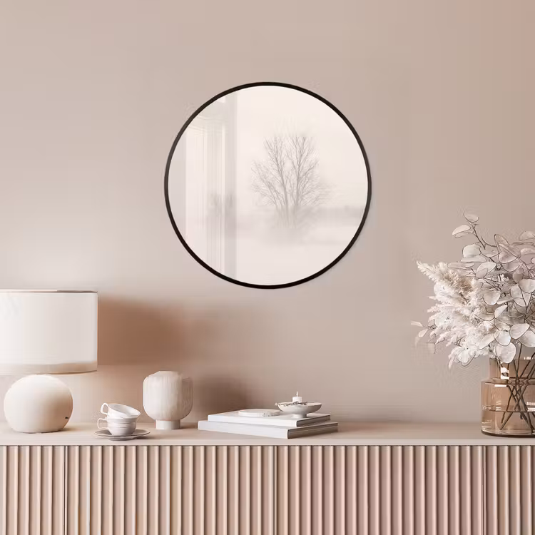 Ronde fotolijst - Boom - Mist - Sneeuw - Winter - Minimalistisch — 5