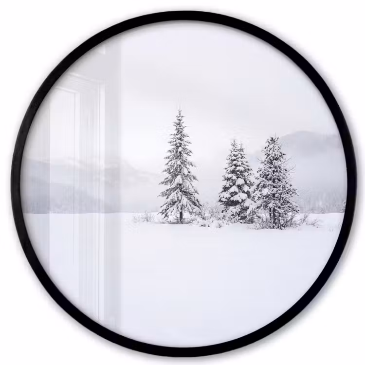 Ronde fotolijst - Fijnsparren - Sneeuw - Winter - Landschap - Stilte — 1