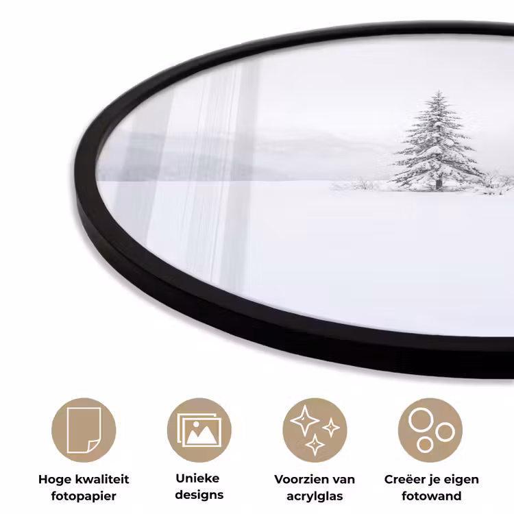 Ronde fotolijst - Fijnsparren - Sneeuw - Winter - Landschap - Stilte — 2