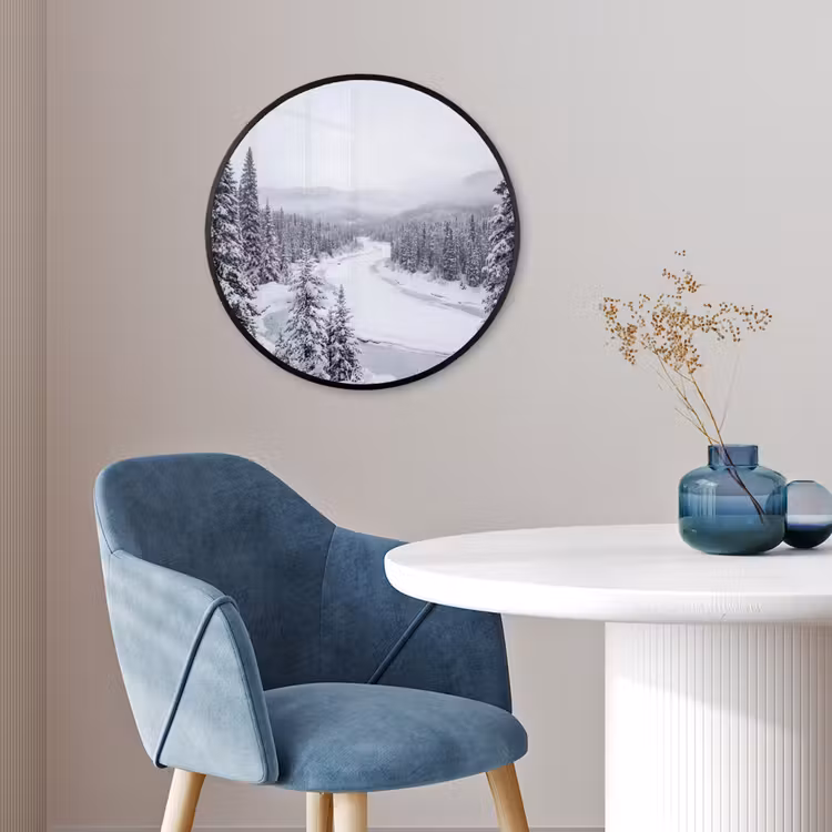 Ronde fotolijst - Rivier - Bevroren - Landschap - Winter — 4
