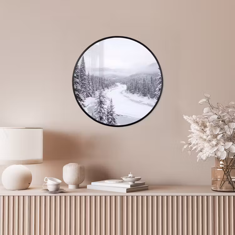 Ronde fotolijst - Rivier - Bevroren - Landschap - Winter — 5