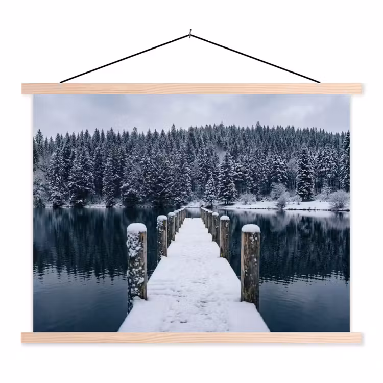 Schoolplaat - Steiger - Meer - Sneeuw - Bergen - Rustgevend — 1