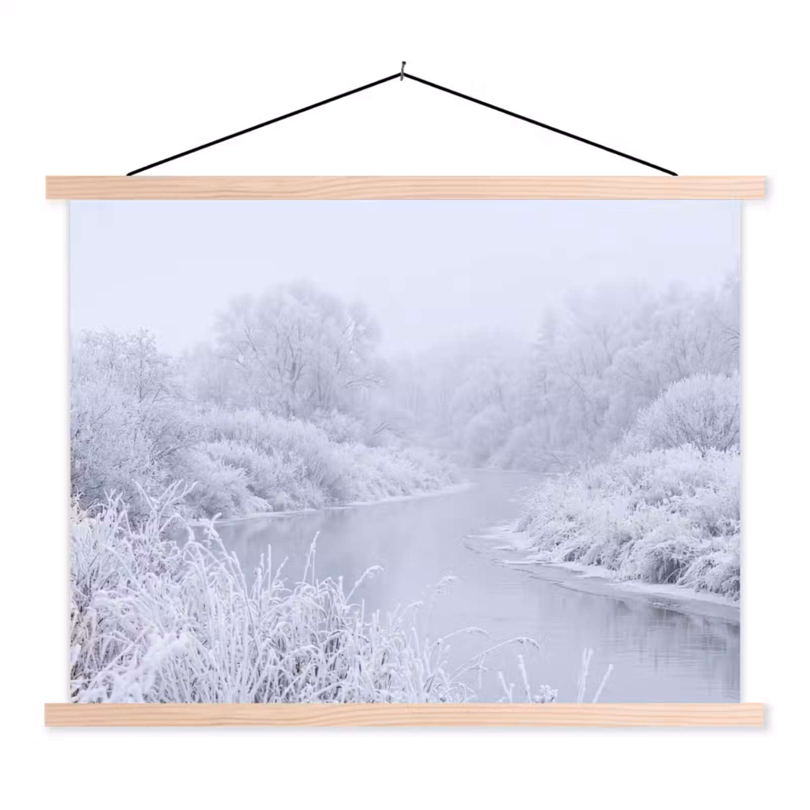 Schoolplaat - Rivier - Sneeuw - Bos - Winter - Schilderachtig — 1