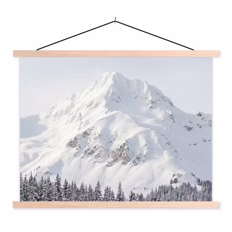 Schoolplaat - Berg - Sneeuw - Winter - Natuur - Wit — 1