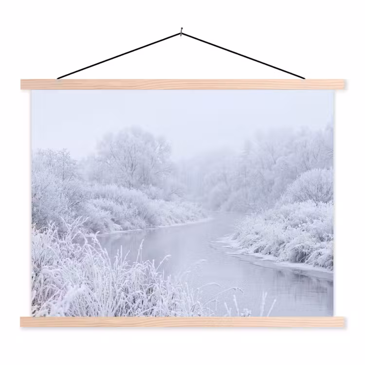 Schoolplaat - Rivier - Sneeuw - Bos - Winter - Schilderachtig — 1