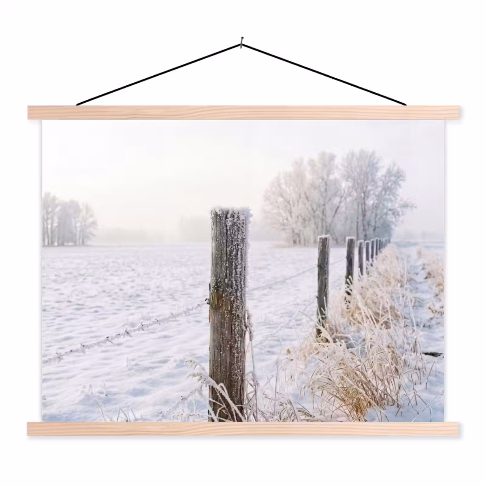 Schoolplaat - Hek - Sneeuw - Mist - Platteland - Nostalgisch — 1