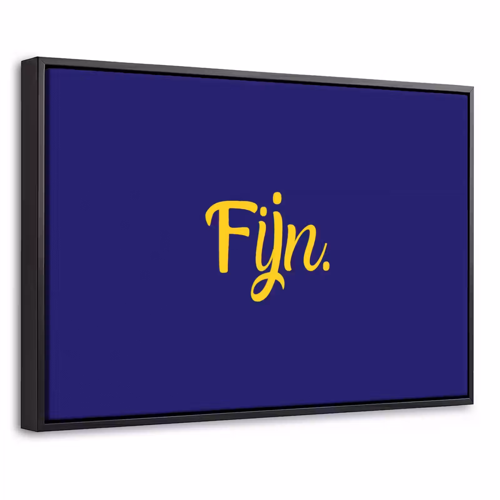 Canvas met lijst - Blauw - Geel - Fijn — 1