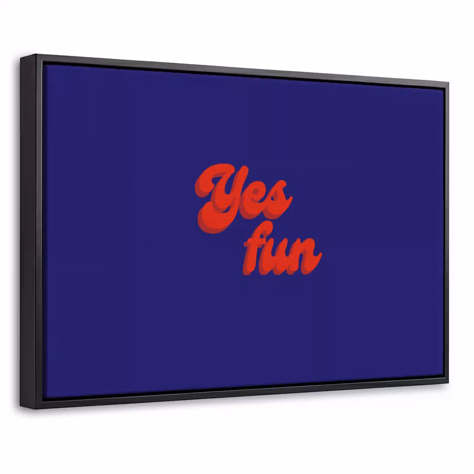 Canvas met lijst - Blauw - Rood - Yes fun - 3D — 1