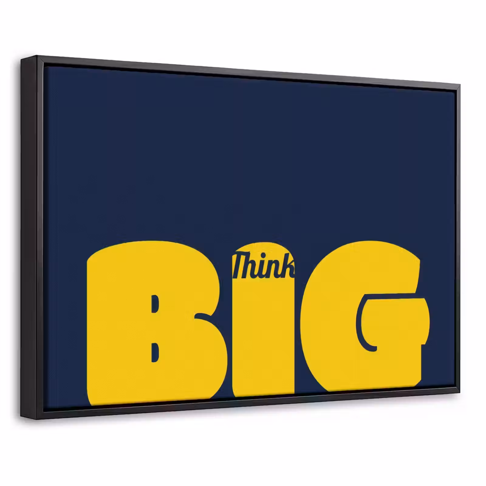 Canvas met lijst - Think big - Blauw - Geel — 1