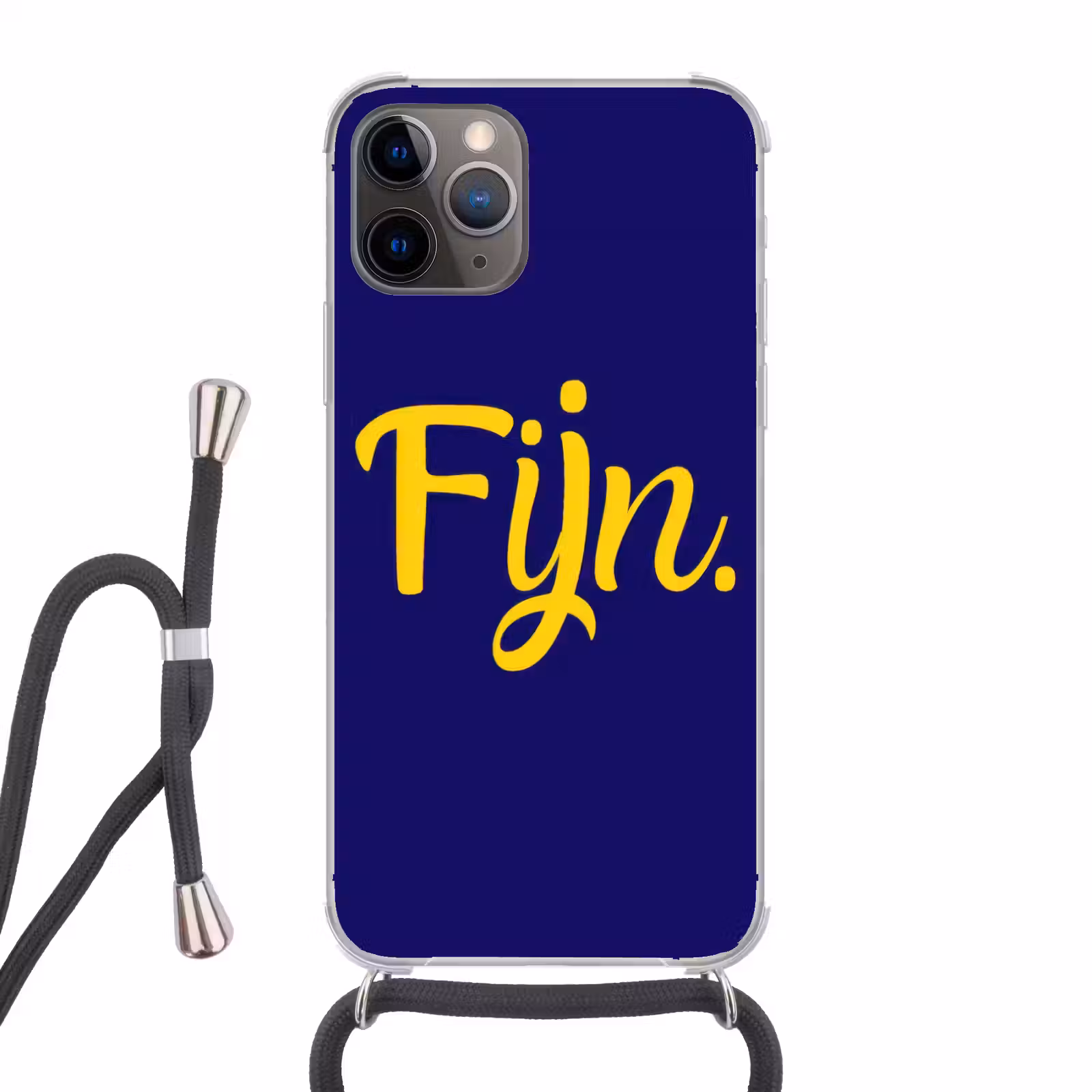 Telefoonhoesje met koord - Blauw - Geel - Fijn — 1