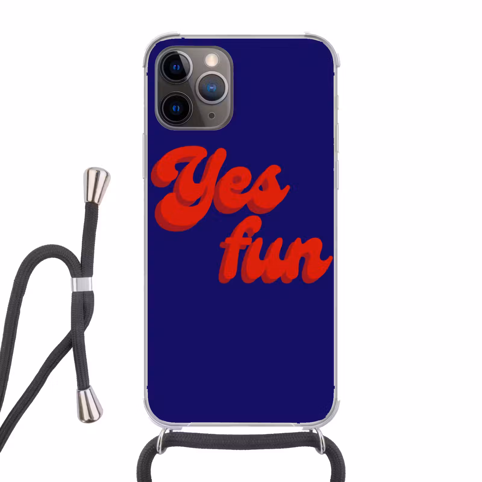 Telefoonhoesje met koord - Blauw - Rood - Yes fun - 3D — 1