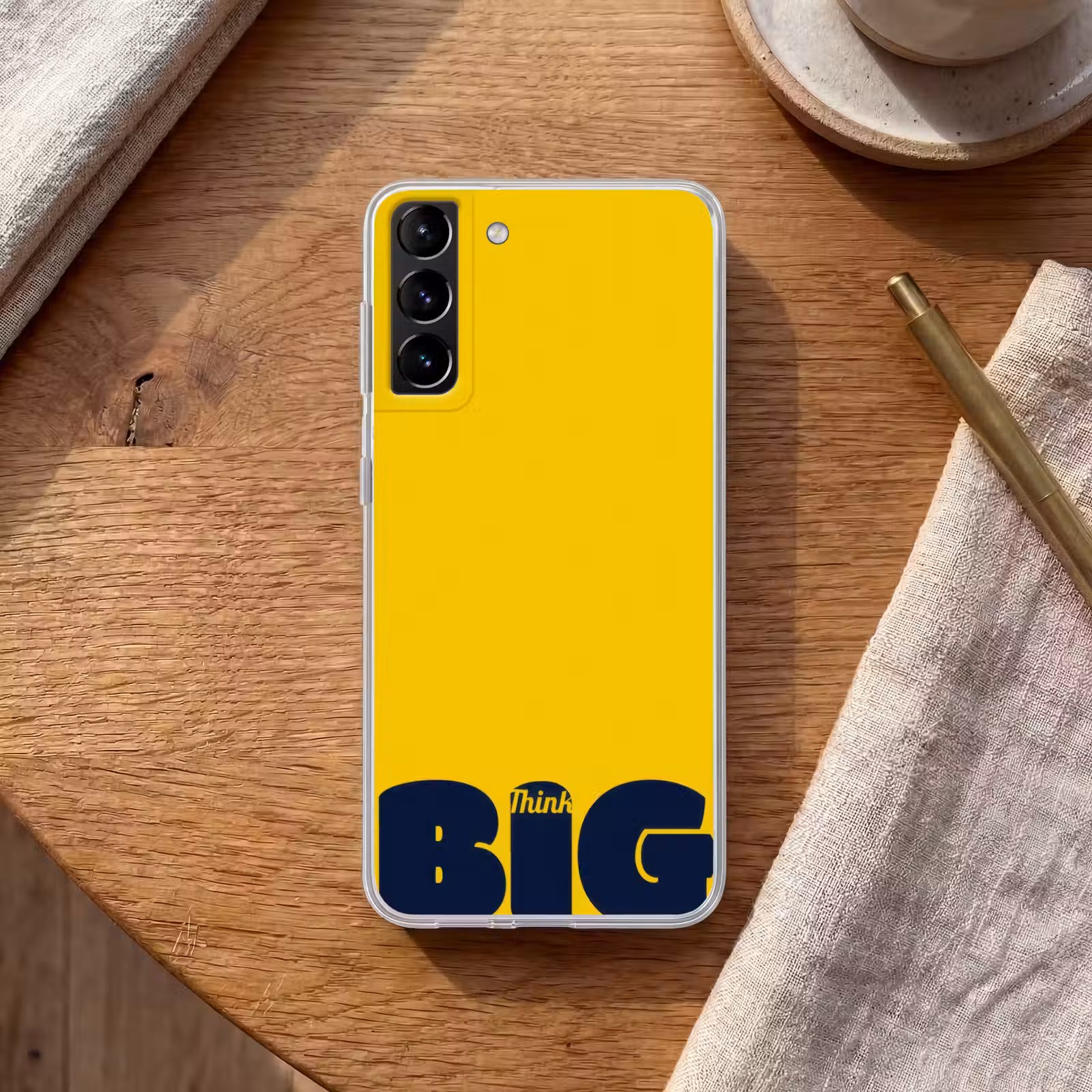 Telefoonhoesje Softcase - Geel - Think big - Grafisch — 1