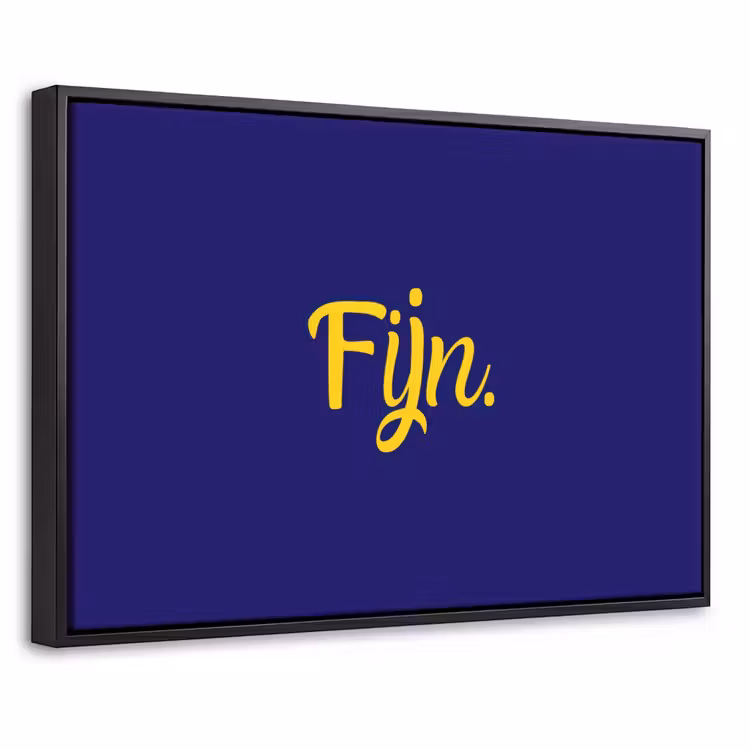 Canvas met lijst - Blauw - Geel - Fijn — 1