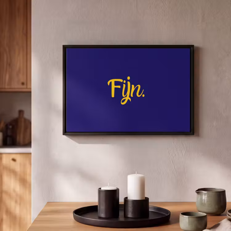 Canvas met lijst - Blauw - Geel - Fijn — 2