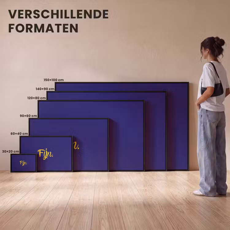 Canvas met lijst - Blauw - Geel - Fijn — 7