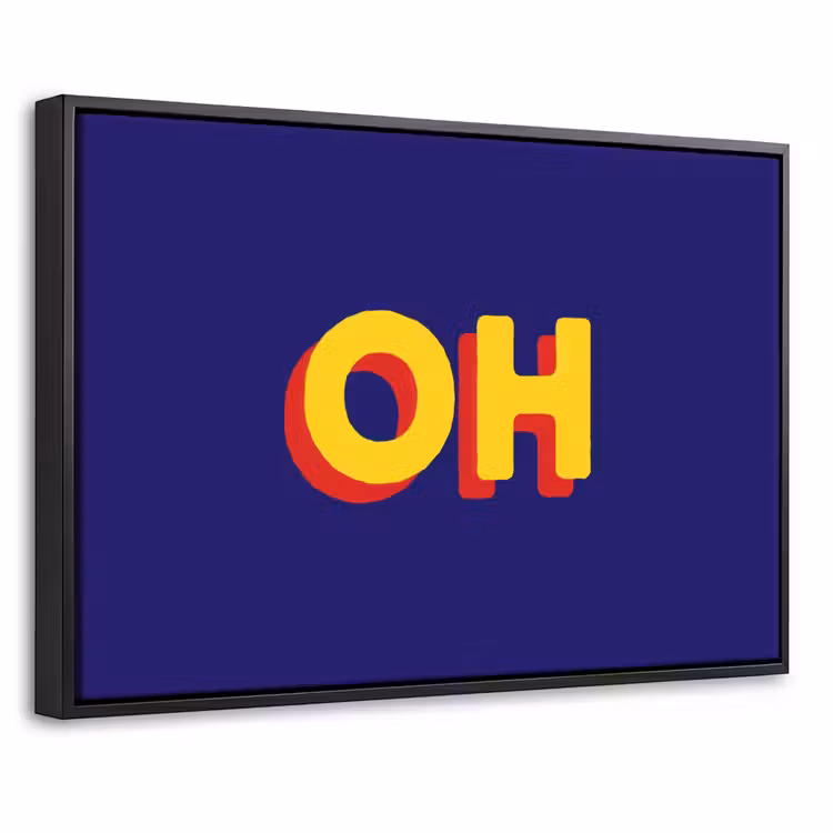 Canvas met lijst - Blauw - Geel - OH - Schaduw — 1