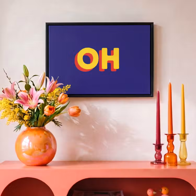 Canvas met lijst - Blauw - Geel - OH - Schaduw — 4