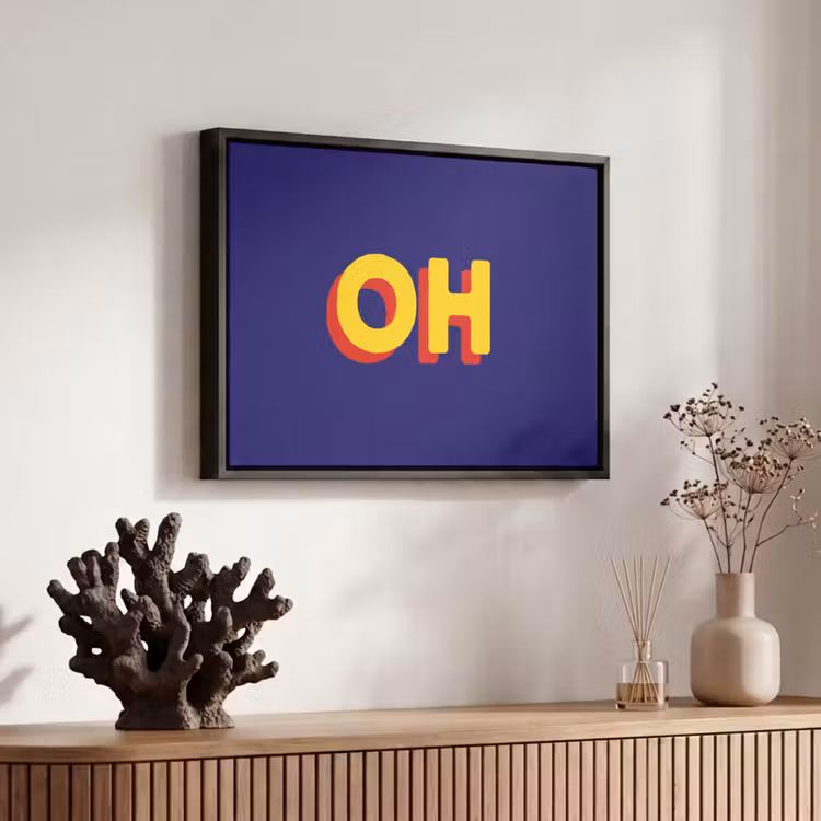 Canvas met lijst - Blauw - Geel - OH - Schaduw — 6