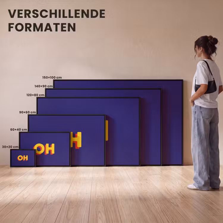 Canvas met lijst - Blauw - Geel - OH - Schaduw — 7