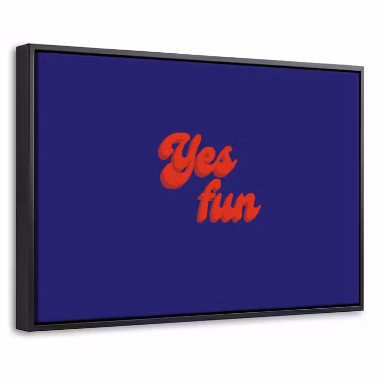 Canvas met lijst - Blauw - Rood - Yes fun - 3D — 1