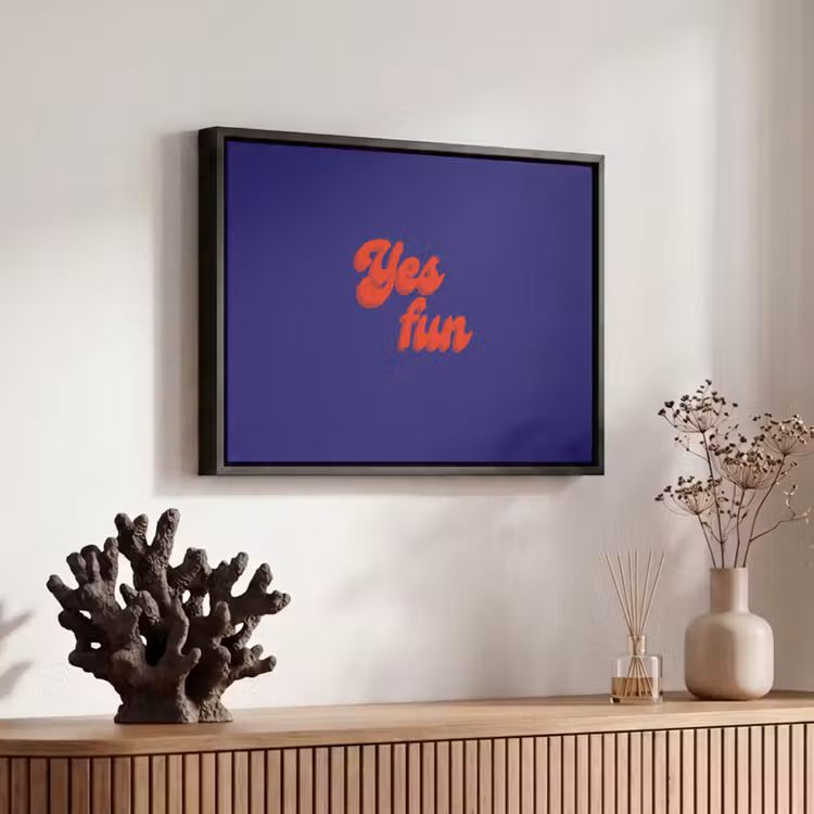 Canvas met lijst - Blauw - Rood - Yes fun - 3D — 6