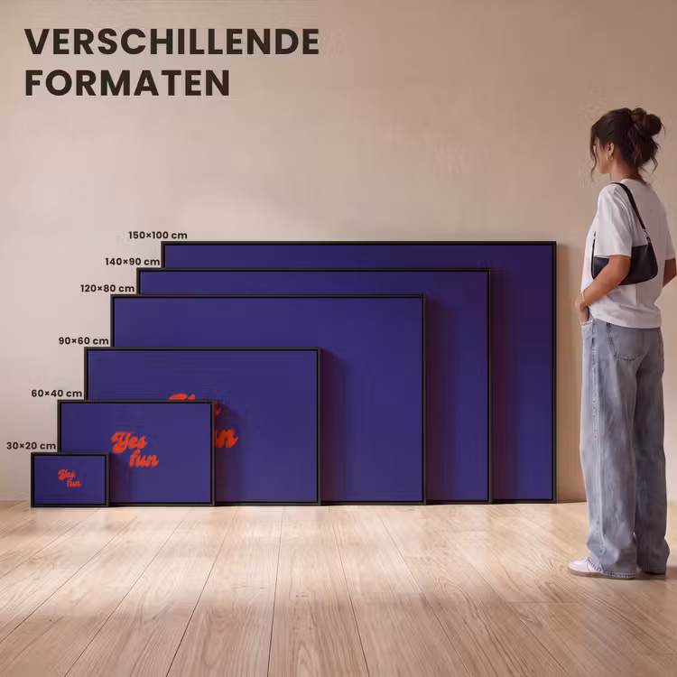 Canvas met lijst - Blauw - Rood - Yes fun - 3D — 7