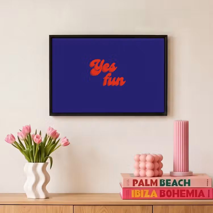 Canvas met lijst - Blauw - Rood - Yes fun - 3D — 8