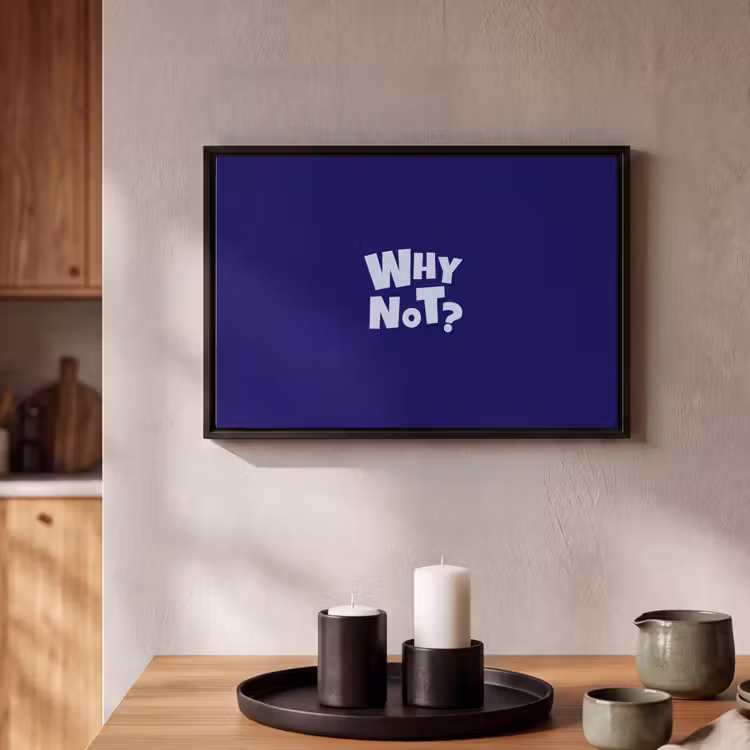 Canvas met lijst - Blauw - Why not - Minimalistisch — 2