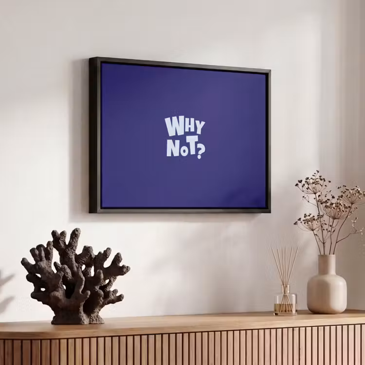 Canvas met lijst - Blauw - Why not - Minimalistisch — 6