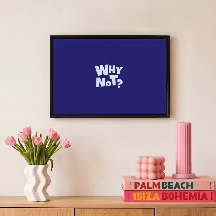 Canvas met lijst - Blauw - Why not - Minimalistisch — 8