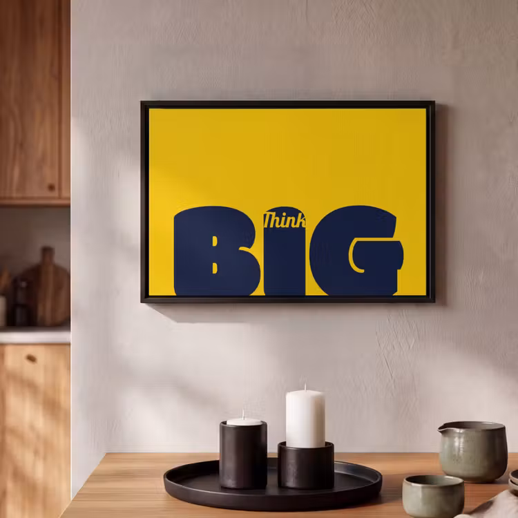 Canvas met lijst - Geel - Think big - Grafisch — 2